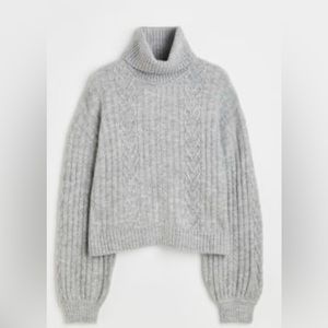 H&M gray wool turtleneck sweater NWT